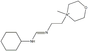 4-[2-[[(Cyclohexylamino)methylene]amino]ethyl]-4-methylmorpholinium 结构式