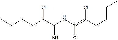 2-Chloro-N-(1,2-dichloro-1-hexenyl)hexanimidamide 结构式