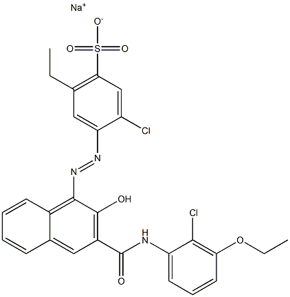 3-Chloro-6-ethyl-4-[[3-[[(2-chloro-3-ethoxyphenyl)amino]carbonyl]-2-hydroxy-1-naphtyl]azo]benzenesulfonic acid sodium salt 结构式