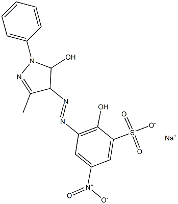 2-Hydroxy-3-(5-hydroxy-3-methyl-1-phenyl-2-pyrazolin-4-ylazo)-5-nitrobenzenesulfonic acid sodium salt 结构式