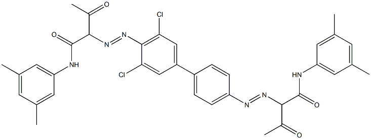 4,4'-Bis[[1-(3,5-dimethylphenylamino)-1,3-dioxobutan-2-yl]azo]-3,5-dichloro-1,1'-biphenyl 结构式