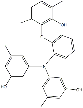 N,N-Bis(3-hydroxy-5-methylphenyl)-2-(6-hydroxy-2,5-dimethylphenoxy)benzenamine 结构式