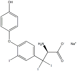 (S)-2-Amino-3-[4-(4-hydroxyphenoxy)-3-iodophenyl]-3,3-diiodopropanoic acid sodium salt 结构式