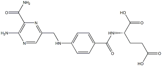 (2S)-2-[4-[N-(5-Amino-6-carbamoyl-2-pyrazinylmethyl)amino]benzoylamino]glutaric acid 结构式
