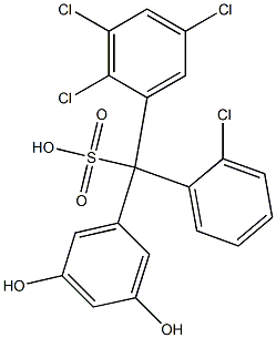 (2-Chlorophenyl)(2,3,5-trichlorophenyl)(3,5-dihydroxyphenyl)methanesulfonic acid 结构式