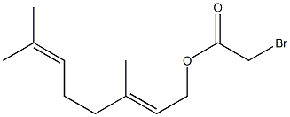 Bromoacetic acid (2E)-3,7-dimethyl-2,6-octadienyl ester 结构式