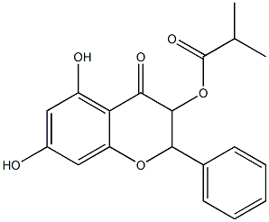 Isobutyric acid (2,4-dihydro-5,7-dihydroxy-4-oxo-2-phenyl-3H-1-benzopyran)-3-yl ester 结构式