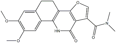 4,5,10,11-Tetrahydro-7,8-dimethoxy-11-oxo-N,N-dimethylbenzo[h]furo[3,2-c]quinoline-1-carboxamide 结构式