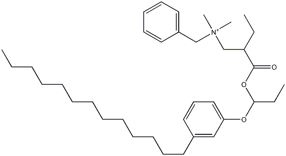 N,N-Dimethyl-N-benzyl-N-[2-[[1-(3-tridecylphenyloxy)propyl]oxycarbonyl]butyl]aminium 结构式