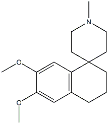 3,4-Dihydro-1'-methyl-6,7-dimethoxyspiro[naphthalene-1(2H),4'-piperidine] 结构式