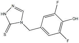 4,5-Dihydro-4-(3,5-difluoro-4-hydroxybenzyl)-1H-1,2,4-triazole-5-thione 结构式