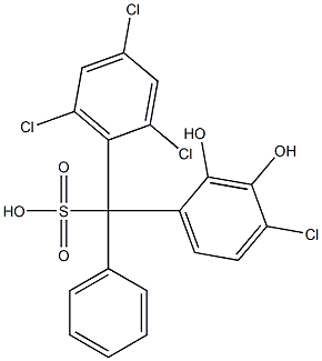 (4-Chloro-2,3-dihydroxyphenyl)(2,4,6-trichlorophenyl)phenylmethanesulfonic acid 结构式