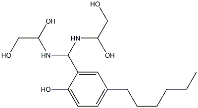 2-[Bis[(1,2-dihydroxyethyl)amino]methyl]-4-hexylphenol 结构式