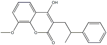 8-Methoxy-3-(2-phenylpropyl)-4-hydroxy-2H-1-benzopyran-2-one 结构式