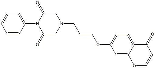 7-[3-(3,5-Dioxo-4-phenyl-1-piperazinyl)propyloxy]-4H-1-benzopyran-4-one 结构式