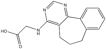 N-[(6,7-Dihydro-5H-benzo[6,7]cyclohepta[1,2-d]pyrimidin)-4-yl]glycine 结构式