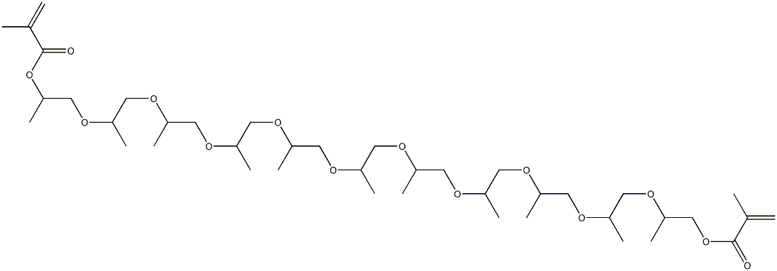 Dimethacrylic acid 2,5,8,11,14,17,20,23,26,29,32-undecamethyl-3,6,9,12,15,18,21,24,27,30-decaoxadotriacontane-1,32-diyl ester 结构式