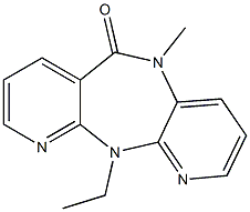 5-Methyl-11-ethyl-5,11-dihydro-6H-dipyrido[3,2-b:2',3'-e][1,4]diazepine-6-one 结构式