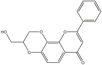 9-Phenyl-2,3-dihydro-3-(hydroxymethyl)-7H-pyrano[2,3-f]-1,4-benzodioxin-7-one 结构式