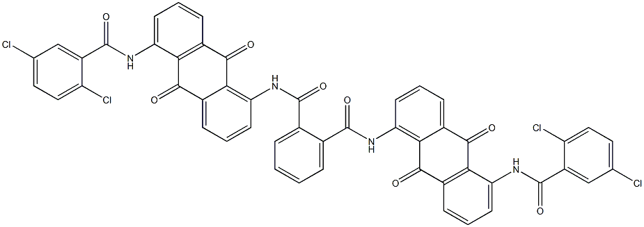 N,N'-Bis[5-(2,5-dichlorobenzoylamino)-9,10-dihydro-9,10-dioxoanthracen-1-yl]phthalamide 结构式