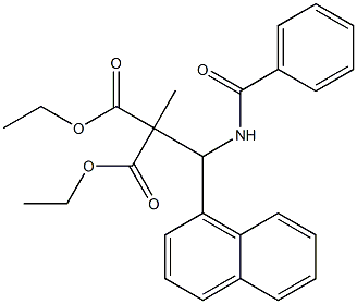 2-[(1-Naphtyl)(benzoylamino)methyl]-2-methylmalonic acid diethyl ester 结构式