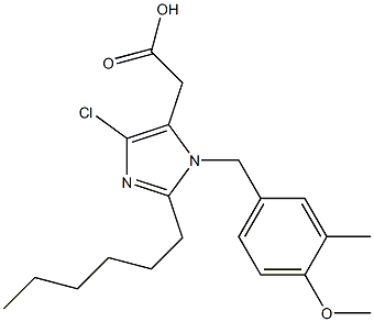 4-Chloro-2-hexyl-1-(3-methyl-4-methoxybenzyl)-1H-imidazole-5-acetic acid 结构式