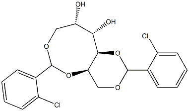 1-O,3-O:2-O,6-O-Bis(2-chlorobenzylidene)-L-glucitol 结构式