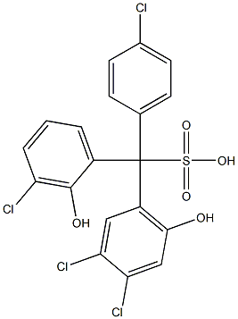 (4-Chlorophenyl)(3-chloro-2-hydroxyphenyl)(3,4-dichloro-6-hydroxyphenyl)methanesulfonic acid 结构式