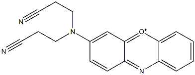 3-[Bis(2-cyanoethyl)amino]phenoxazin-5-ium 结构式
