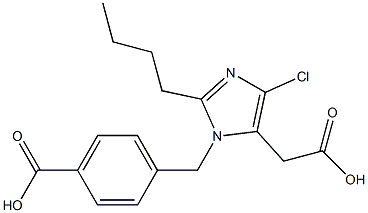 2-Butyl-4-chloro-1-[4-carboxybenzyl]-1H-imidazole-5-acetic acid 结构式