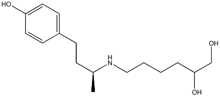 4-[2-[[(S)-3-(4-Hydroxyphenyl)-1-methylpropyl]amino]ethyl]-1,2-butanediol 结构式