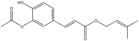 (E)-3-(3-Acetyloxy-4-hydroxyphenyl)propenoic acid 3-methyl-2-butenyl ester 结构式