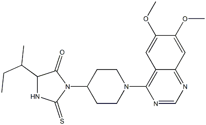 1-[1-(6,7-Dimethoxyquinazolin-4-yl)piperidin-4-yl]-4-sec-butyl-2-thioxoimidazolidin-5-one 结构式