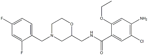 4-Amino-5-chloro-2-ethoxy-N-[[4-(2,4-difluorobenzyl)-2-morpholinyl]methyl]benzamide 结构式