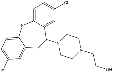 8-Chloro-2-fluoro-10-[4-(2-hydroxyethyl)piperazino]-10,11-dihydrodibenzo[b,f]thiepin 结构式