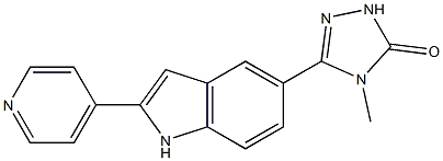 5-[2-(4-Pyridinyl)-1H-indol-5-yl]-4-methyl-2H-1,2,4-triazol-3(4H)-one 结构式