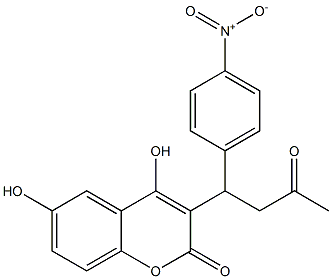 3-[3-Oxo-1-(4-nitrophenyl)butyl]-4,6-dihydroxy-2H-1-benzopyran-2-one 结构式