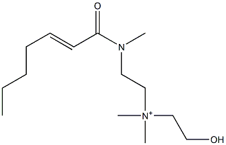 2-[N-(2-Heptenoyl)-N-methylamino]-N-(2-hydroxyethyl)-N,N-dimethylethanaminium 结构式