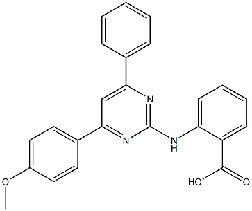 2-[[4-(4-Methoxyphenyl)-6-phenylpyrimidin-2-yl]amino]benzoic acid 结构式