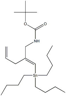 2-[(E)-(Tributylstannyl)methylene]-N-(tert-butoxycarbonyl)-4-penten-1-amine 结构式