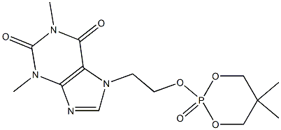 2-[2-(1,2,3,6-Tetrahydro-1,3-dimethyl-2,6-dioxo-7H-purin-7-yl)ethyloxy]-5,5-dimethyl-1,3,2-dioxaphosphorinane-2-oxide 结构式