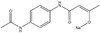 N-(4-Acetylaminophenyl)-3-(sodiooxy)-2-butenamide 结构式