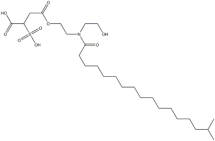 2-Sulfobutanedioic acid 4-[2-[(2-hydroxyethyl)(1-oxo-16-methylheptadecyl)amino]ethyl] ester 结构式