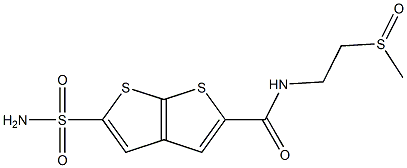 N-(2-Methylsulfinylethyl)-5-sulfamoylthieno[2,3-b]thiophene-2-carboxamide 结构式