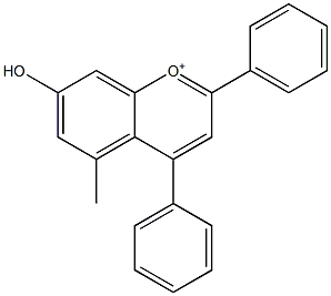 4-Phenyl-5-methyl-7-hydroxyflavylium 结构式