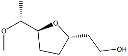 (2S,5S)-2-(2-Hydroxyethyl)-5-[(R)-1-methoxyethyl]tetrahydrofuran 结构式