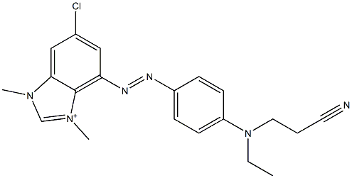 6-Chloro-4-[[4-[(2-cyanoethyl)ethylamino]phenyl]azo]-1,3-dimethyl-1H-benzimidazol-3-ium 结构式