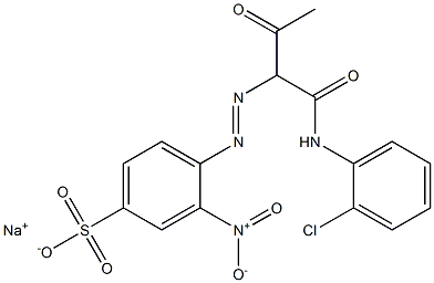 4-[1-[N-(o-Chlorophenyl)carbamoyl]-2-oxopropylazo]-3-nitrobenzenesulfonic acid sodium salt 结构式