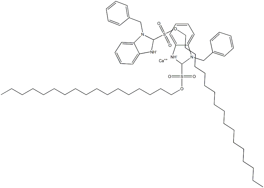 Bis(1-benzyl-2,3-dihydro-2-heptadecyl-1H-benzimidazole-2-sulfonic acid)calcium salt 结构式