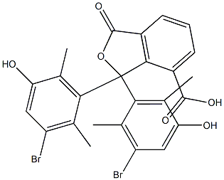 1,1-Bis(3-bromo-5-hydroxy-2,6-dimethylphenyl)-1,3-dihydro-3-oxoisobenzofuran-7-carboxylic acid 结构式
